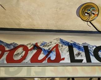 Coor Light Beer ceiling fixture for over your pool table.