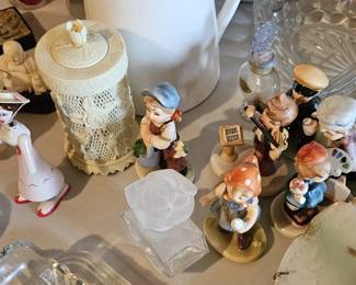 Pottery and glass items (items sold separately).