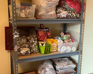 Wrapping paper, bows, Christmas stuff