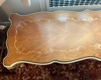 Italian marquetry coffee table - no mark