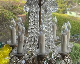 Hollywood glam, elegant, beaded, crystal table lamp