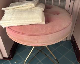 Velvet vanity stool