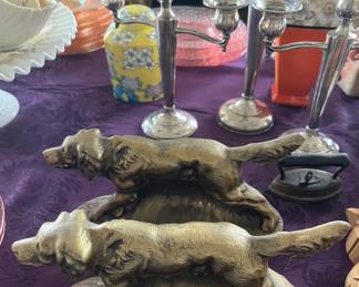 Brass cast setter bookends