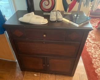 Chest with drawer, pull down drawer and cupboard