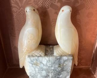Alabaster dove bookends