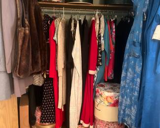 Vintage clothing + hat boxes