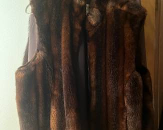 Faux mink vest