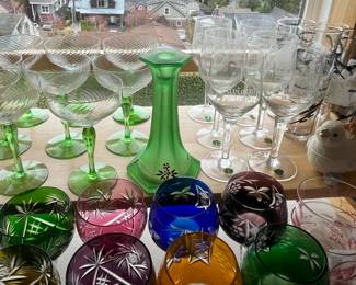 Spiral Optic, Boeing Kusak Christmas wine glasses, Boeing 707 drinking glasses