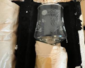 Duiske Irish glass - harp & shamrock - several sets