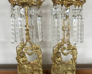 Pair of girandoles w/ prisms