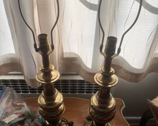 Stiffel brass lamps - matching pair