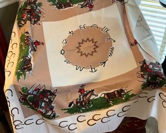 Vintage cowboy tablecloth