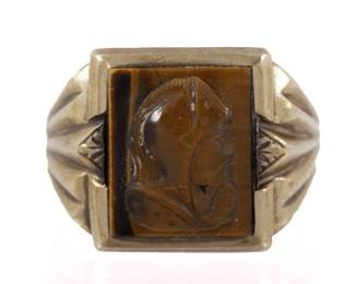 Carved Tigereye and 10kt gold Men Ring
Estimate
$200
-
$300
