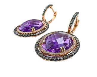 14K Rose Gold Amethyst & Diamond Earrings by Dabakarov
Estimate
$3,000
-
$4,000