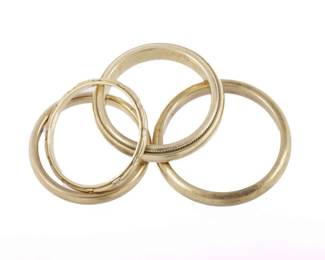 Four Gold Wedding Bands
Estimate
$500
-
$600