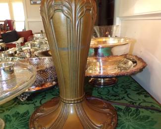 Bronze Base of Ornate Lamp