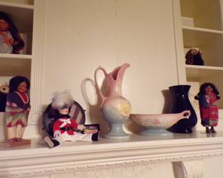 Closer Up of Hull and Native American Dolls