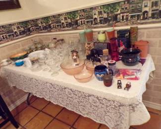 Another Table Full of Misc Items and Glassware
