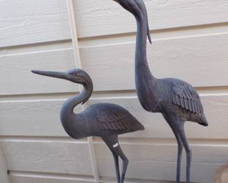 Large Metal Heron Birds