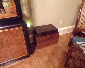 Some of Many Vintage Collectible Boxes in Home