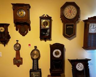 wall of collector clocks