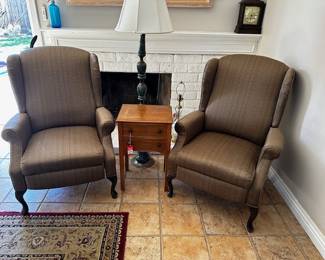 reclining queen anne chairs