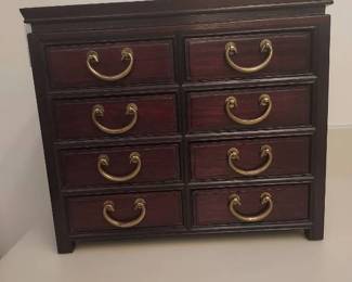 Lovely Mid Century Wooden 8 Drawer Jewelry Chest
