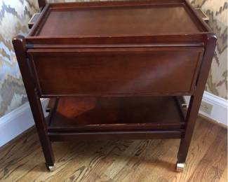 Vintage Wooden Rolling Butlers Cart