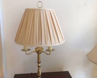 Lovely Brass Table Lamp with Pleated Shade