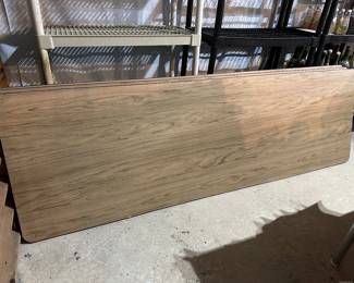 Wood Look Long Table with Folding Legs