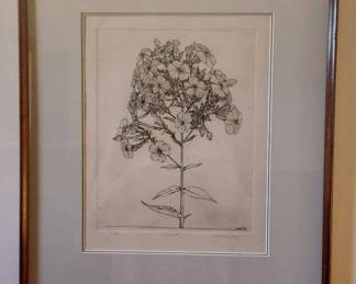 Claude Saucy Phlox Etching Numbered and Signed