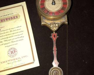 Regal Therot Petite Brass Wall Clock with Pendulum by Timeworks Inc