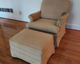 Accent Chair with Rolling Ottoman