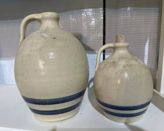 Pair of Blue Striped Jugs