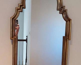 Gold Hollywood Rehency Style Wall Mirror