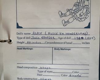 $100 - Excellent Condition                                                            Julie Krueger "Alice in Wonderland" with Flamingo & Mouse on stand (1989)