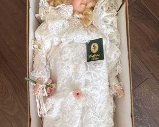 $50 - Excellent Condition                                                           1997 Deluxe Bride by Geppeddo Porcelain Dolls - Geppeddo "Collector Series" #342 of 1,200