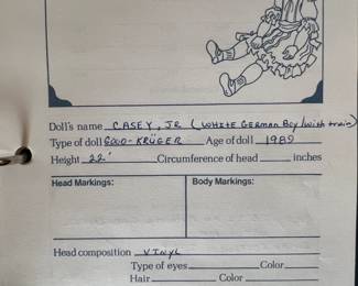 $75 - Excellent Condition                                                        Casey, Jr (White German Boy w/Train) by Good Kruger (1989)  #000177 of 2,000