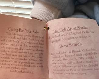 $70 - Excellent Condition. Lee Middleton Doll by Reva Schick (Bunny Dreams) Vinyl Doll w/Original Clothes. 22" Long