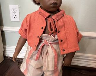 $150 - Excellent Condition                                                                                               Pemba: (Black Boy from Alabama) 1992 - Vinyl soft body collectible doll by celebrated German doll artist Annette Himstedt. Pemba represents an Ethnic Black African Jamaican boy. He is 22 inches tall.           *Original Box Included