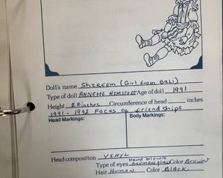 $300 - Excellent Condition                                             
Shireem (Girl from Bali)  by Annette Himstedt (1991) 27.5" tall, Made of vinyl, her brown eyes and warm hand painted expression are framed by Shireem's black wig that has been handcrafted from real hair.