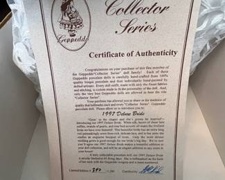 $50 - Excellent Condition                                                           1997 Deluxe Bride by Geppeddo Porcelain Dolls - Geppeddo "Collector Series" #342 of 1,200