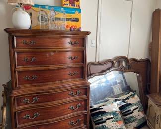 Dresser and bedand mirror