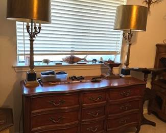 Bedroom furniture - dresser, lamps