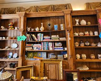 Books, shelves, frames