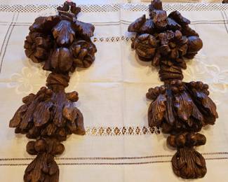 2 wall hangings in black forest wood