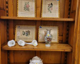 Hand painted on silk  Chinese flower paintings in groupings