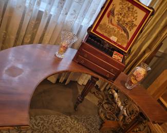 Hunt table and silverware boxes, Vintage suitcases and more