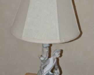 Rare & Scarce Lladro Table Lamp, "Shepherd Boy With Dog" Lamp, 22" Tall.