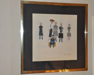 Vangaurd Studios Richard E. Howard, (American, 1912-1996). "Amish Family" [Ca. 20th century]. Color screenprint on paper. Signed 23" x 23"